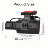 Full HD 1080P Dual Car Dash Cam Night Vision with Front and Inside view