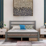 Full Platform Bed Frame with Two Storage Drawers