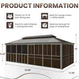 Alora Terrace Fully-Enclosed Outdoor Black Sunroom With Lockable Sliding Doors And Galvanized Double Steel Roof (SAK81634)