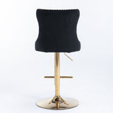 Furniture,Golden Swivel Velvet Barstools Adjusatble Seat Height from 25-33 Inch, Modern Upholstered Bar Stools with Backs Comfortable Tufted for Home Pub and Kitchen Island