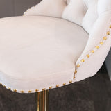 Furniture,Golden Swivel Velvet Barstools Adjusatble Seat Height from 25-33 Inch, Modern Upholstered Bar Stools with Backs Comfortable Tufted for Home Pub and Kitchen Island