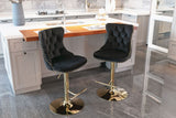 Furniture,Golden Swivel Velvet Barstools Adjusatble Seat Height from 25-33 Inch, Modern Upholstered Bar Stools with Backs Comfortable Tufted for Home Pub and Kitchen Island