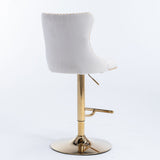 Furniture,Golden Swivel Velvet Barstools Adjusatble Seat Height from 25-33 Inch, Modern Upholstered Bar Stools with Backs Comfortable Tufted for Home Pub and Kitchen Island