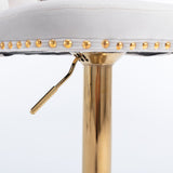 Furniture,Golden Swivel Velvet Barstools Adjusatble Seat Height from 25-33 Inch, Modern Upholstered Bar Stools with Backs Comfortable Tufted for Home Pub and Kitchen Island
