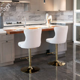 Furniture,Golden Swivel Velvet Barstools Adjusatble Seat Height from 25-33 Inch, Modern Upholstered Bar Stools with Backs Comfortable Tufted for Home Pub and Kitchen Island