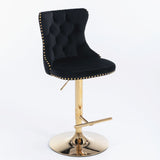 Furniture,Golden Swivel Velvet Barstools Adjusatble Seat Height from 25-33 Inch, Modern Upholstered Bar Stools with Backs Comfortable Tufted for Home Pub and Kitchen Island