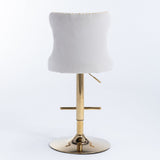 Furniture,Golden Swivel Velvet Barstools Adjusatble Seat Height from 25-33 Inch, Modern Upholstered Bar Stools with Backs Comfortable Tufted for Home Pub and Kitchen Island