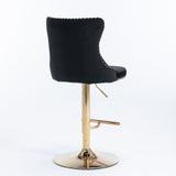 Furniture,Golden Swivel Velvet Barstools Adjusatble Seat Height from 25-33 Inch, Modern Upholstered Bar Stools with Backs Comfortable Tufted for Home Pub and Kitchen Island