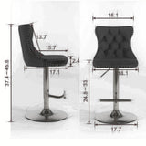 Furniture,Golden Swivel Velvet Barstools Adjusatble Seat Height from 25-33 Inch, Modern Upholstered Bar Stools with Backs Comfortable Tufted for Home Pub and Kitchen Island