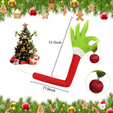 Furry Green Monster Elf Arms Hand for Christmas Tree Ornaments