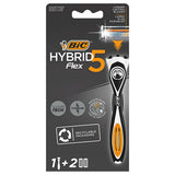 BIC Men's Razors - BIC Flex5 Hybrid 5-Blade Razor with Nano-Technological Blades for Ultra Close Shave
