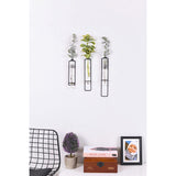 Muyika Modern Metal Wall Shelf Set with Glass Shades - 3 Decorative Shelves for Indoor Display