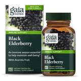 Gaia Herbs Black Elderberry - Daily Immune Support Supplement to Help Maintain Well-Being - with Black Elderberries and Acerola Fruit for Antioxidant Support - 60 Vegan Capsules (30-Day Supply)