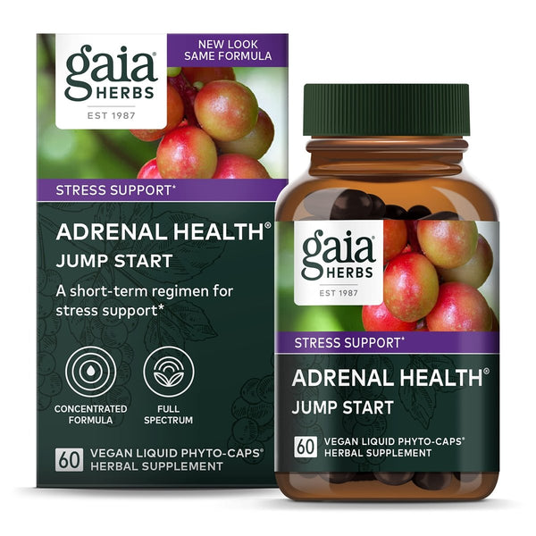 Gaia Herbs Jump Revive Start - Helps Sustain Healthy Energy and Stress Levels - with Cordyceps, Schisandra, Rhodiola, and Licorice - 60 Vegan Liquid Phyto-Capsules (30-Day Supply)