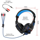 Gaming Headsets Stereo Bass Over Ear Headphones with LED Light Earmuff