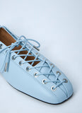 Ganni Women Eyelets Lace Up Ballerina