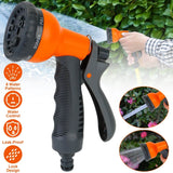 Garden Hose Nozzle Water Spray Gun 8 Adjustable Patterns