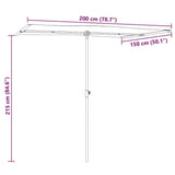 Garden Parasol with Aluminum Pole 6.6'x4.9' Taupe