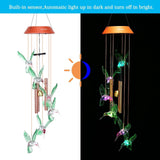 Garden Patio Yard Waterproof Solar Hummingbird Wind Chimes