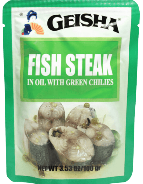 GEISHA FISH STEAKS IN SOYBEAN OIL WITH GREEN CHILI