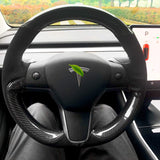 Genuine Leather Steering Wheel Cover for Tesla Model 3 / Model Y