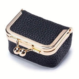 Genuine Leather Vintage-Inspired Coin Purse with Kiss Lock