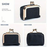 Genuine Leather Vintage-Inspired Coin Purse with Kiss Lock