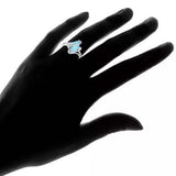 Genuine Marquise-Cut Larimar S Ring