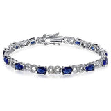 Genuine Sapphire and Diamond Tennis Bracelet by Valencia Gems