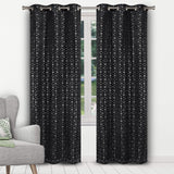 Geometric Pattern Blackout Thermal Window Curtain Pair Panel