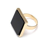 Geometric Square Color Shell Ring Bohemia Personality Exaggerated Fashion Rings