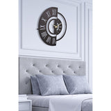 Muyika 41x41cm Metal Modern Silent Wall Clock - Large Indoor Decorative Timepiece for Home