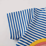 Girl's Cotton Casual Striped Jersey Dress