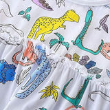 Girl's Dinosaur Tunic Short Sleeve Summer Casual Dress