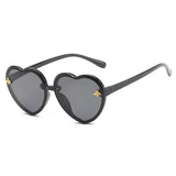 Girls Sunglasses UV Protection Heart Shaped Little Bee Decor Sunshade Glasses