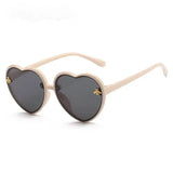 Girls Sunglasses UV Protection Heart Shaped Little Bee Decor Sunshade Glasses