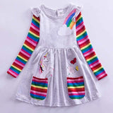 Girls' Unicorn Rainbow Flower Dress