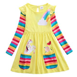 Girls' Unicorn Rainbow Flower Dress
