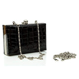 Glambag Shiny Exotic Croc Frame Clutch