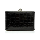 Glambag Shiny Exotic Croc Frame Clutch