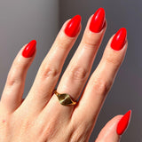 Glamnetic Press On Nails - Goal Digger | Glossy, Semi-Transparent, Short Round Nails, Reusable | 12 Sizes - 30 Nail Kit with Glue