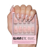 Glamnetic Press On Nails - Goal Digger | Glossy, Semi-Transparent, Short Round Nails, Reusable | 12 Sizes - 30 Nail Kit with Glue