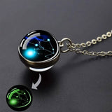 Glow-in-the-Dark Zodiac Pendant Necklace