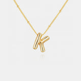 Gold-Plated Bubble Initial Necklace