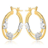 Gold Plated Elephant Stamp Hoop Earrings