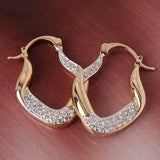 Golden Plated Zircon Jewelry Earrings
