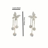 Golden-Tone Alloy Zirconia Dangle Earrings