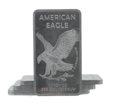 1 Troy Ounce OZ .999 Pure Molybdenum Precious Metal Walking Liberty American Eagle Silver Rare Metal Bar