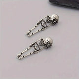 Gothic Dark Wind Skull Skeleton Hanging Earrings