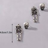 Gothic Dark Wind Skull Skeleton Hanging Earrings
